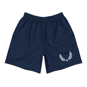 White Pea Icon Athletic Navy Shorts