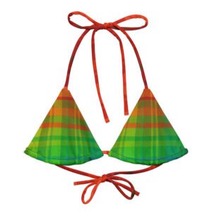 Watermelon Madras Bikini Top