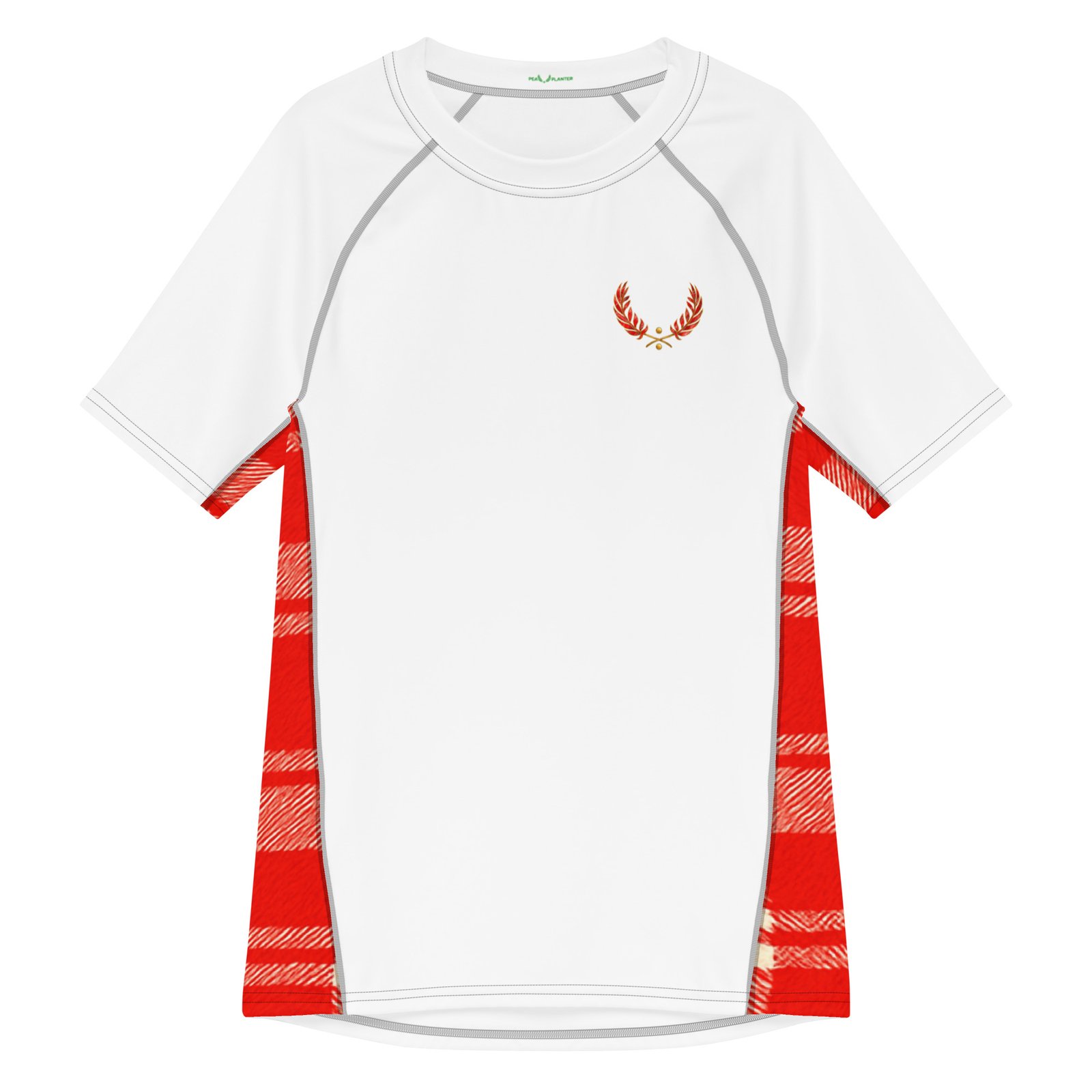 Red Madras Caribbean Sportswear VI Rash Guard