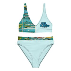 Blue Cartoon Caribbean Sportswear Bikini