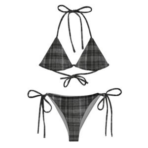 Black Madras Caribbean Sportswear String Bikini