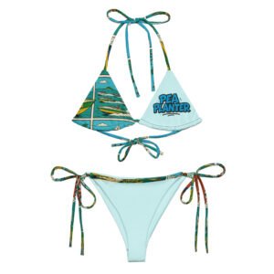 Blue Cartoon Caribbean Sportswear String Bikini