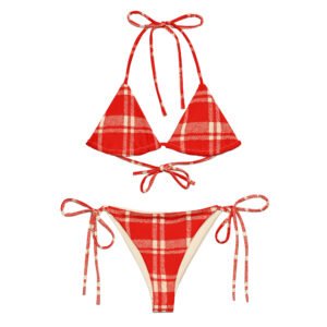 Red Madras String Bikini