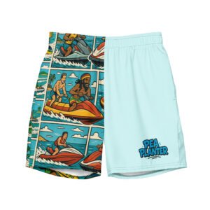 Blue Cartoon Caribbean Sportswear Swim Trunks